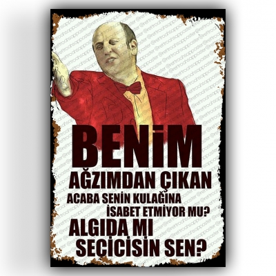 İsmail Abi Ahşap Retro Vintage Poster 