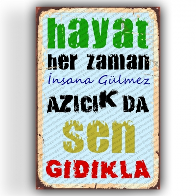 Sen Gıdıkla Ahşap Retro Vintage Poster 
