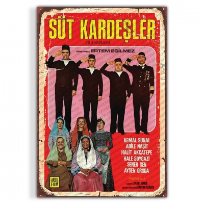 Süt Kardeşler Yeşilçam Ahşap Retro Vintage Poster 