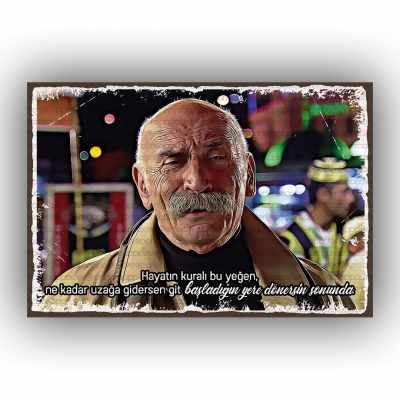 Tuncel Kurtiz Ahşap Retro Vintage Poster 
