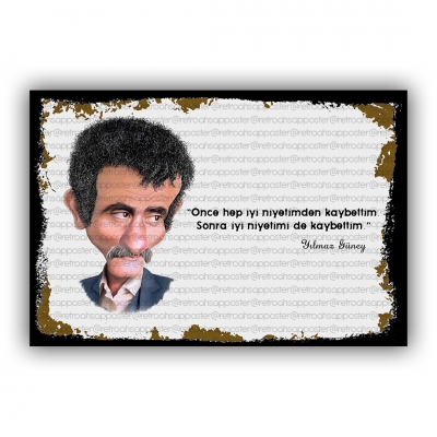 Yılmaz Güney Ahşap Retro Vintage Poster 