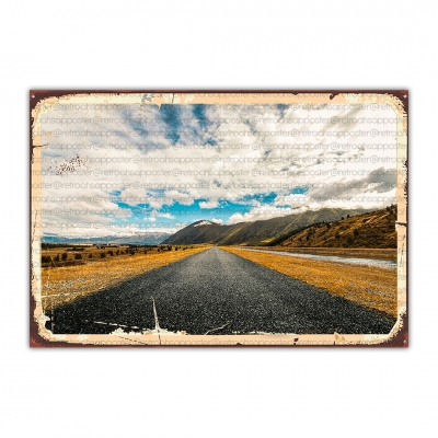 Yol Ahşap Retro Vintage Poster 