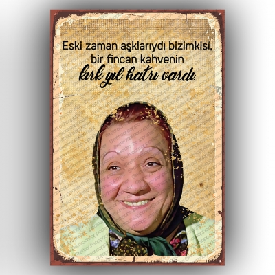 Adile Naşit Yeşilçam Ahşap Retro Vintage Poster 