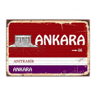 Ankara Ahşap Retro Vintage Poster 