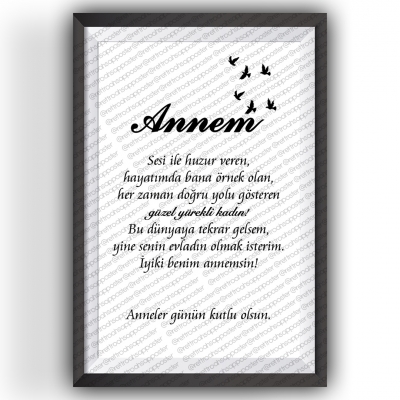Anneler Günü Ahşap Retro Vintage Poster 
