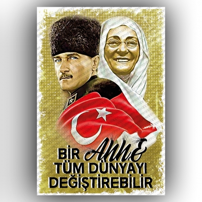 Anneler Günü Ahşap Retro Vintage Poster 