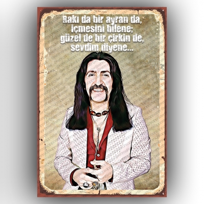 Barış Manço Ahşap Retro Vintage Poster 