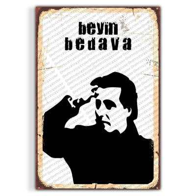 Beyin Bedava Ahşap Retro Vintage Poster 