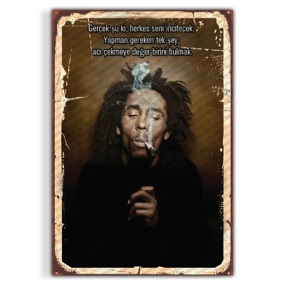 Bob Marley Ahşap Retro Vintage Poster 