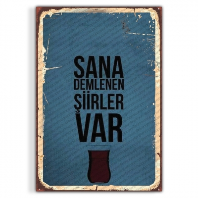 Çay Ahşap Retro Vintage Poster 