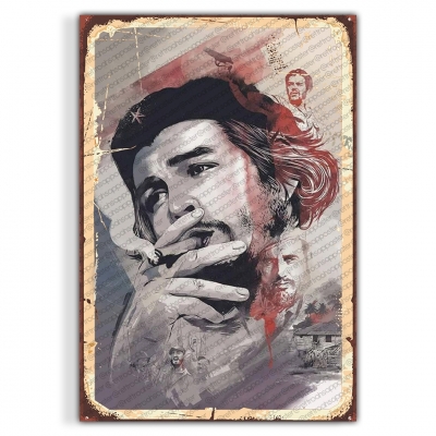 Che Guevara Ahşap Retro Vintage Poster 