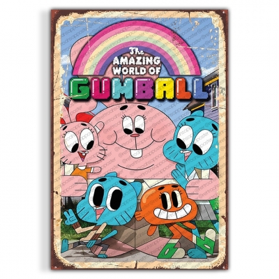 Gumball Ahşap Retro Vintage Poster 