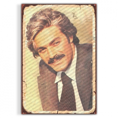 Kadir İnanır Yeşilçam Ahşap Retro Vintage Poster 