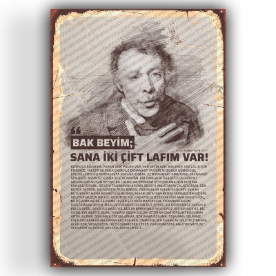 Münir Özkul Yeşilçam Ahşap Retro Vintage Poster 