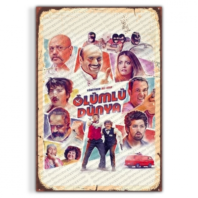 Ölümlü Dünya Ahşap Retro Vintage Poster 