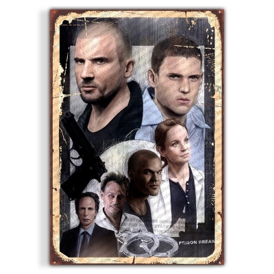Prison Break Ahşap Retro Vintage Poster 