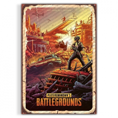 Pubg Ahşap Retro Vintage Poster 