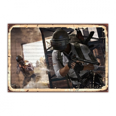 Pubg Ahşap Retro Vintage Poster 