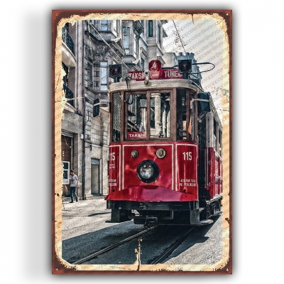 Taksim Ahşap Retro Vintage Poster 