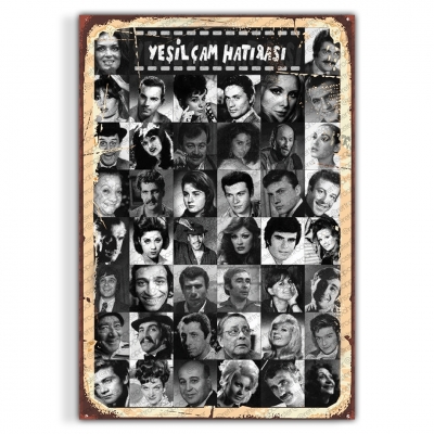 Yeşilçam Hatırası Ahşap Retro Vintage Poster 