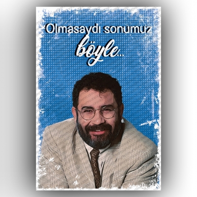 Ahmet Kaya Ahşap Retro Vintage Poster 