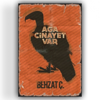 Behzat Ç. Ahşap Retro Poster