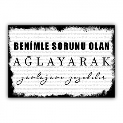 Benimle Sorunu Olan Ahşap Retro Vintage Poster 