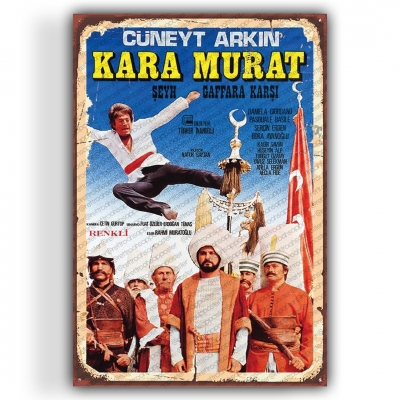Cüneyt Arkın Yeşilçam Ahşap Retro Poster
