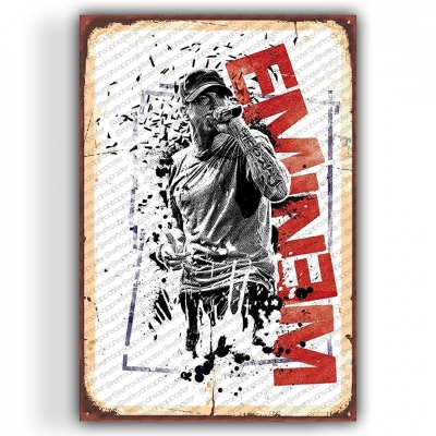 Eminem Ahşap Retro Vintage Poster 