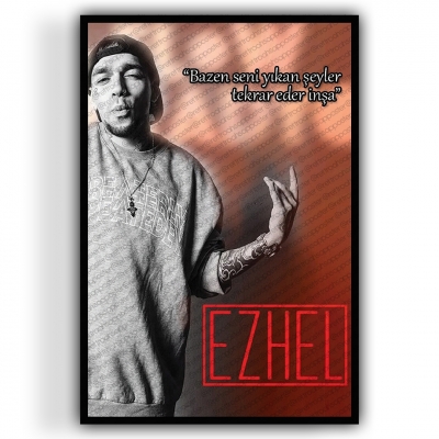 Ezhel Ahşap Retro Vintage Poster 