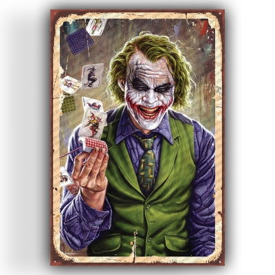 Joker Ahşap Retro Poster