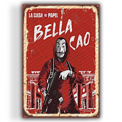 La Casa De Papel Ahşap Retro Vintage Poster 