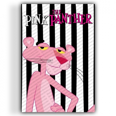 Pembe Panter Ahşap Retro Vintage Poster 