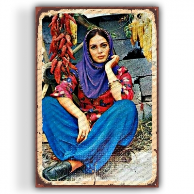 Türkan Şoray Ahşap Retro Vintage Poster 