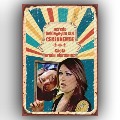 Yeşilçam Ahşap Retro Poster