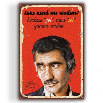 Yılmaz Güney Ahşap Retro Vintage Poster 