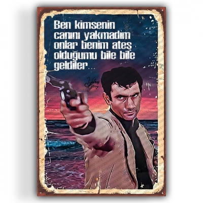Yılmaz Güney Ahşap Retro Vintage Poster 