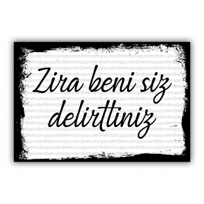 Zira Beni Siz Delirttiniz Ahşap Retro Vintage Poster 
