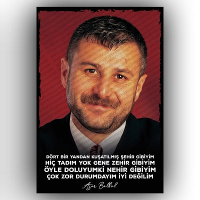 Azer Bülbül Ahşap Retro Poster