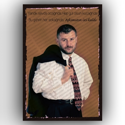 Azer Bülbül Ahşap Retro Poster
