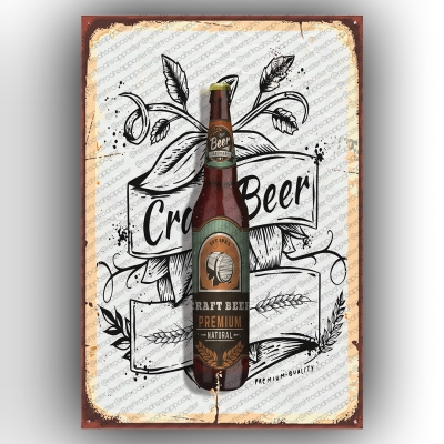 Beer Ahşap Retro Poster