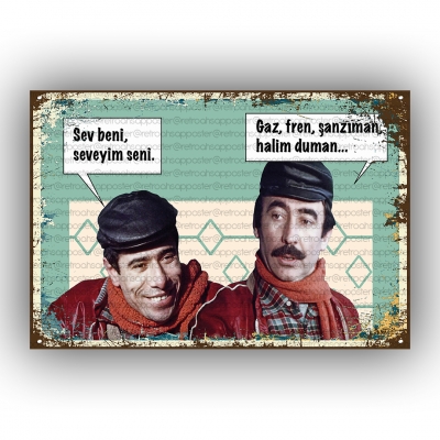 Çiçek Abbas Yeşilçam Ahşap Retro Poster