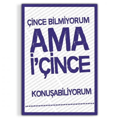 Çince Bilmiyorum Ahşap Retro Poster