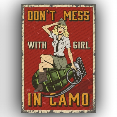 Don't Mess Ahşap Retro Poster