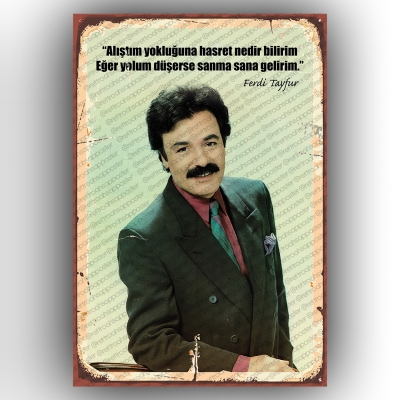 Ferdi Tayfur Ahşap Retro Poster