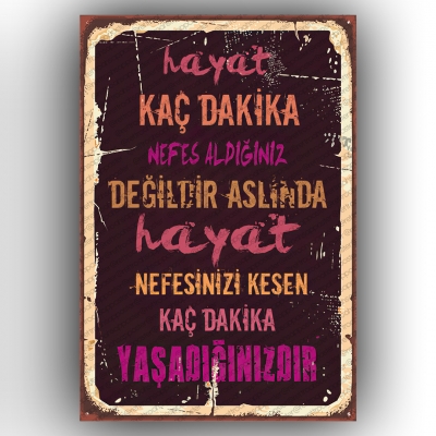 Hayat Ahşap Retro Poster