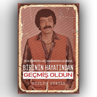 Müslüm Gürses Ahşap Retro Poster