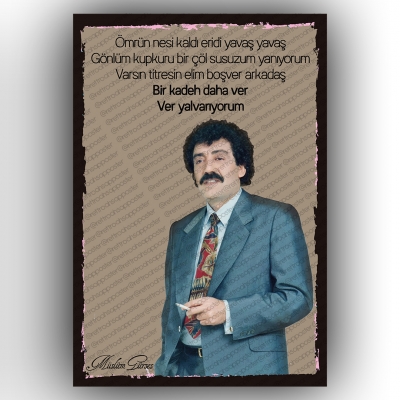 Müslüm Gürses Ahşap Retro Poster