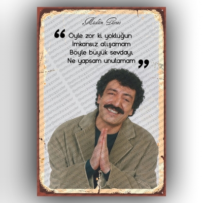 Müslüm Gürses Ahşap Retro Poster
