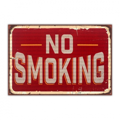 No Smoking Ahşap Retro Poster